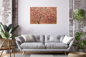 Blossom Fire – Original Pink Blossom Tree Painting by Edelgard Schroer