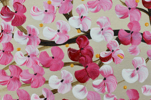 Blossom Fire – Original Pink Blossom Tree Painting by Edelgard Schroer