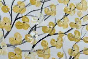 Golden Bloom Drift – Original Golden Blossom Painting by Edelgard Schroer