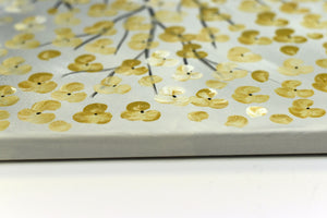 Golden Bloom Drift – Original Golden Blossom Painting by Edelgard Schroer