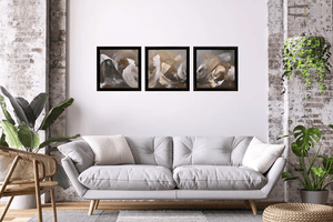 Wilderness – Original Abstract Triptych in Brown and Gold by Edelgard Schroer