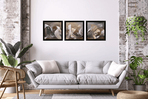 Wilderness – Original Abstract Triptych in Brown and Gold by Edelgard Schroer