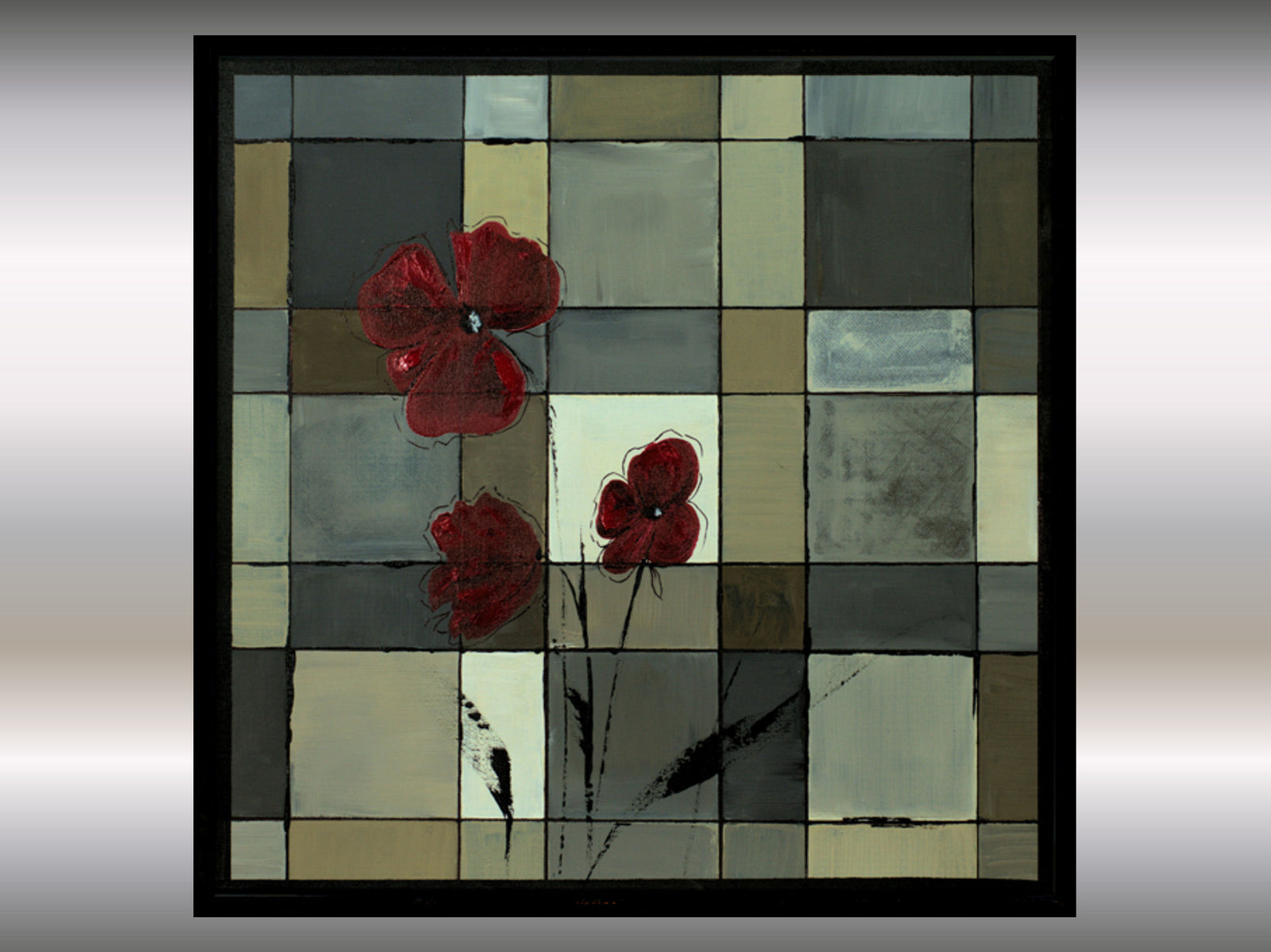 Crimson Harmony – Original Acrylic Painting by Edelgard Schroer