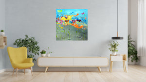 Chromatic Bloom 2026 – Original Floral Abstract Painting by Edelgard Schroer