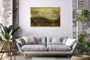 Large Gold and Brown Textured Abstract Painting – Original Framed Wall Art | Golden Terrain