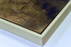 Large Gold and Brown Textured Abstract Painting – Original Framed Wall Art | Golden Terrain