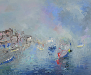 Brixham Harbour Impressionist Seascape Painting