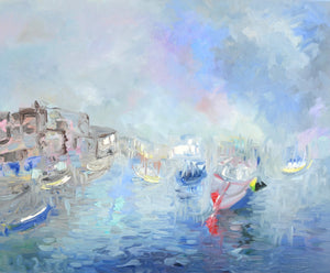 Brixham Harbour Impressionist Seascape Painting