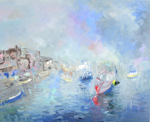 Brixham Harbour Impressionist Seascape Painting