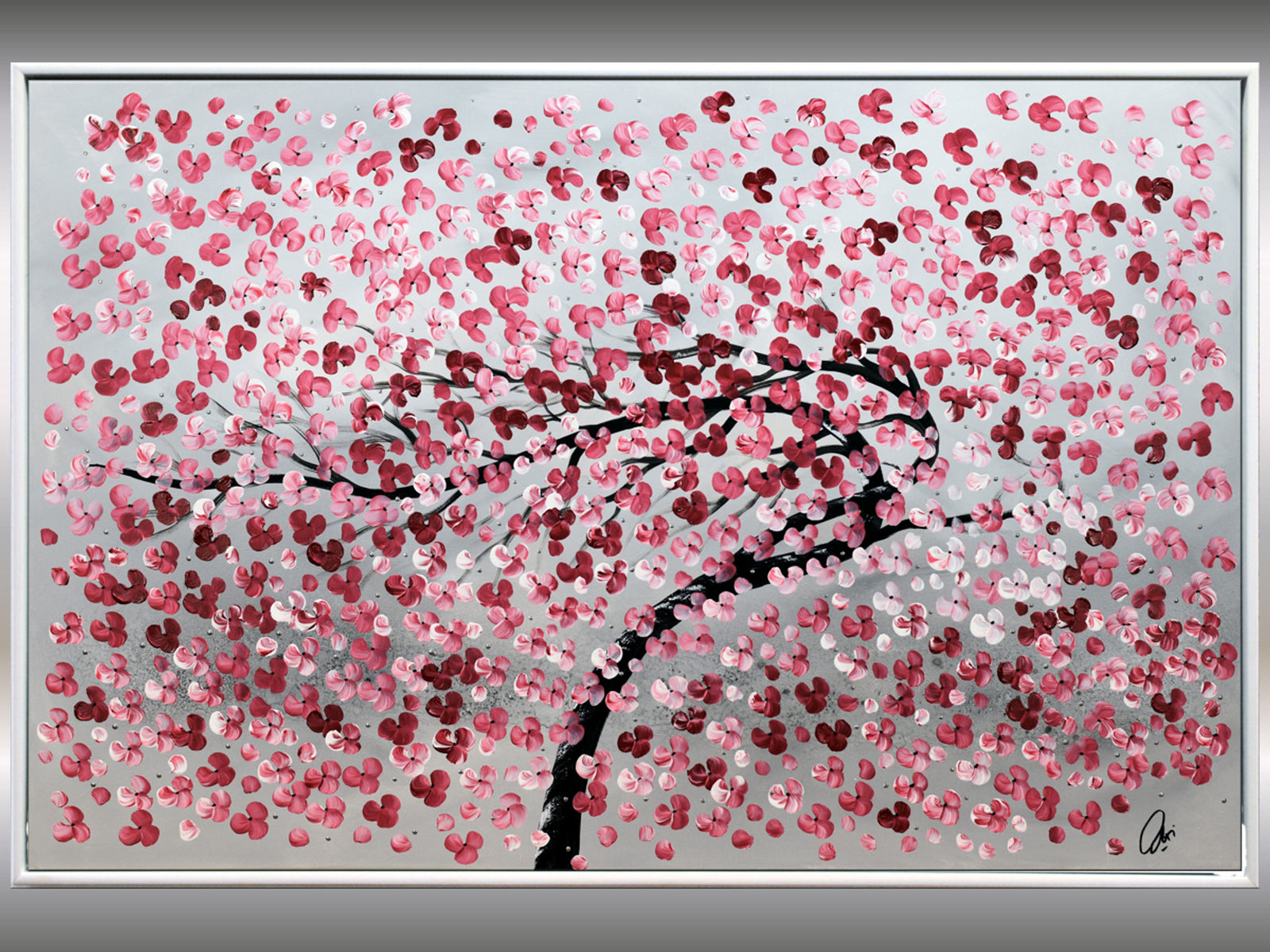 Blown Away – Original Cherry Blossom Painting by Edelgard Schroer