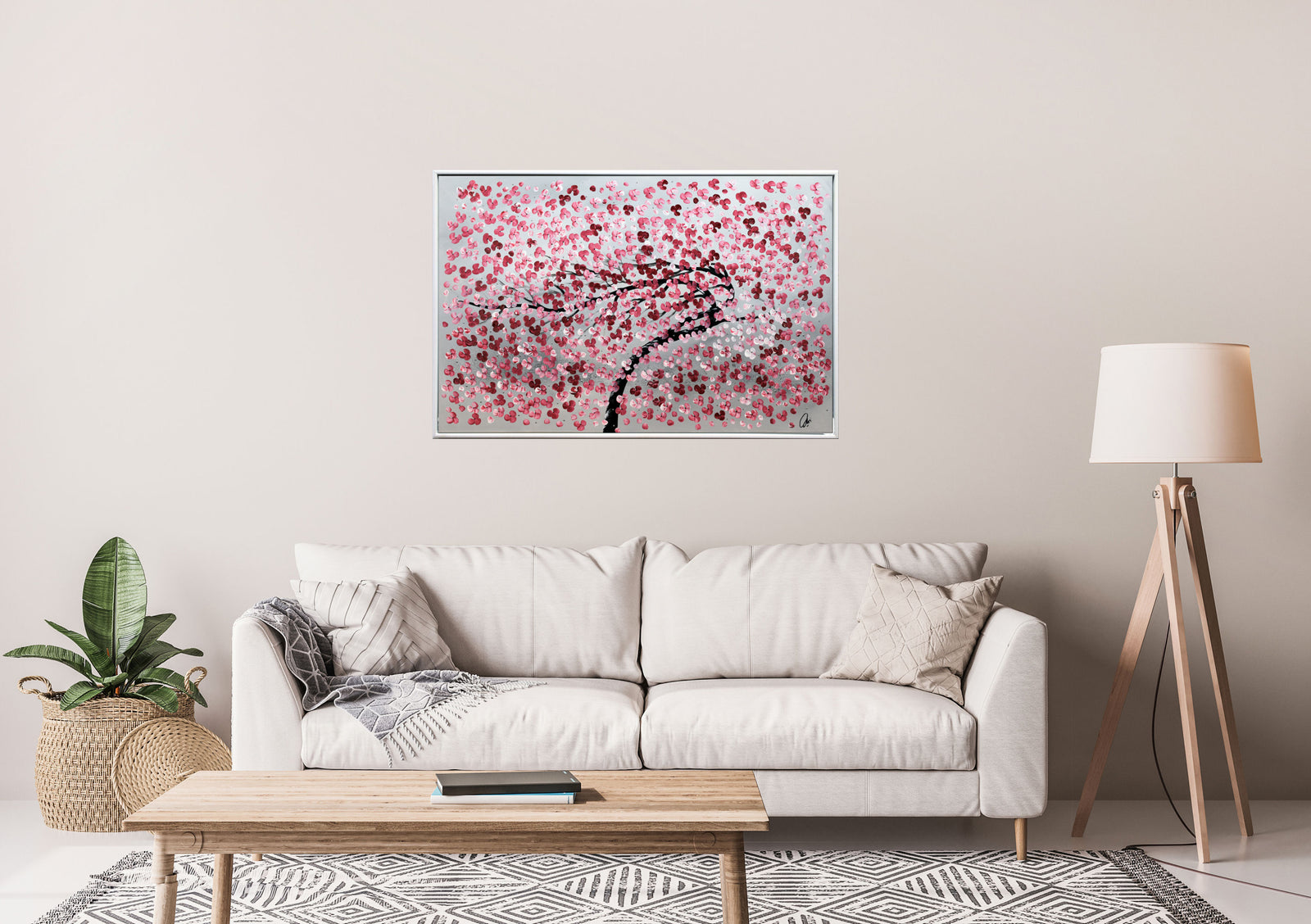 Blown Away – Original Cherry Blossom Painting by Edelgard Schroer