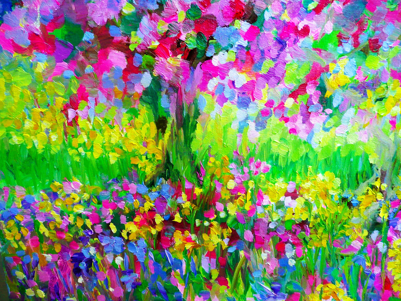Cherry Blossom (Blown Up) – Greeting Card by Lesley Blackburn