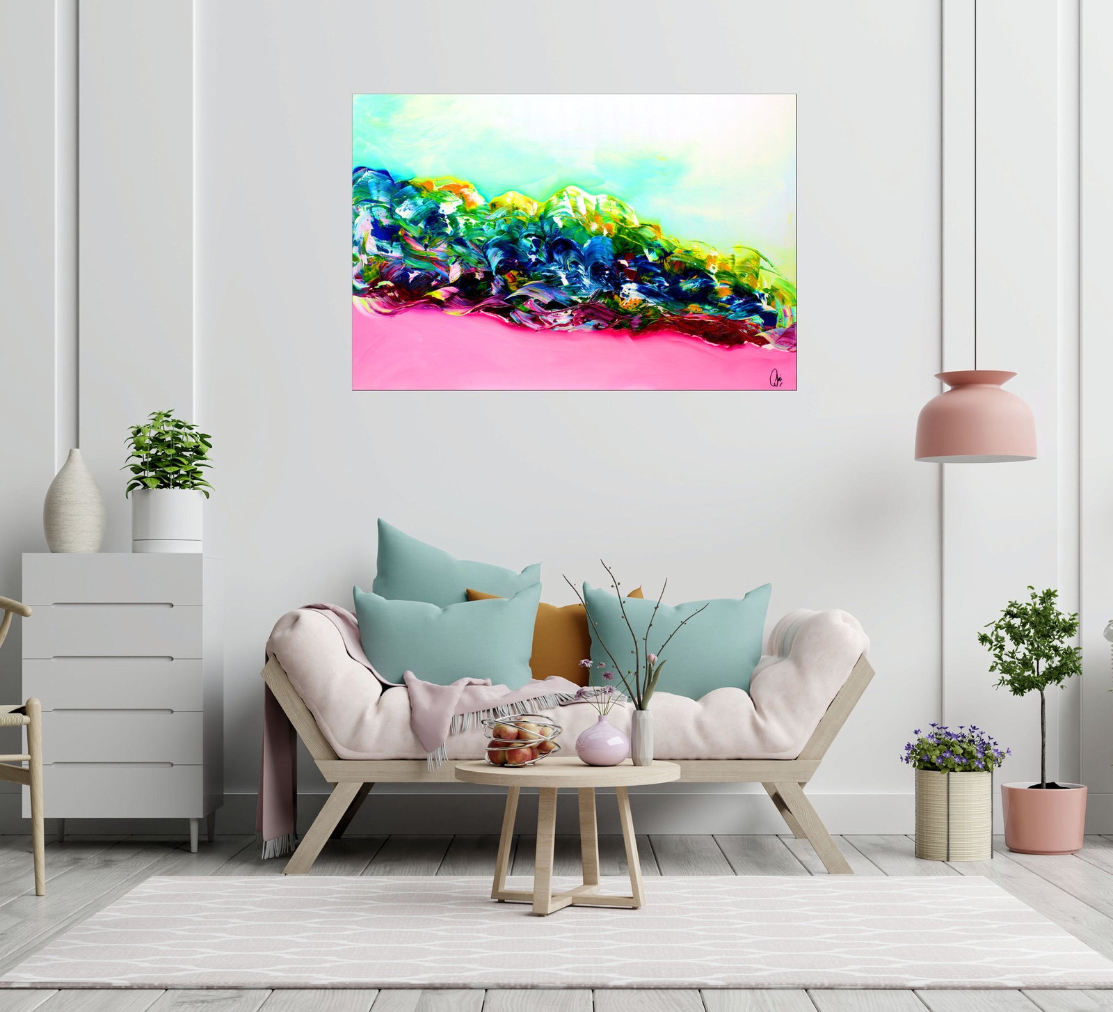 Summer Dance – Original Colorful Abstract Painting by Edelgard Schroer