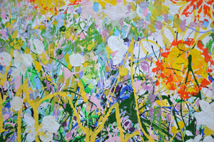 Daisy Blooms – Original Drip Painting by Lesley Blackburn