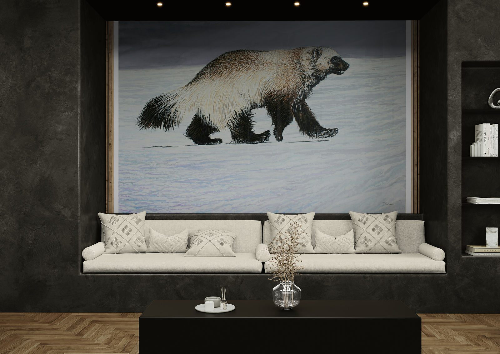 Kamchatkan Winter | Russian Wolverine Wildlife Painting by Jeff Cain