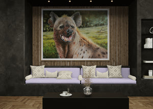 Ute, Queen of Ngorongoro | Spotted Hyena Wildlife Painting by Jeff Cain