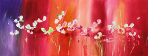 Afterglow Field – Original Abstract Floral Painting by Edelgard Schroer