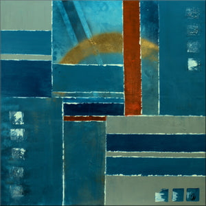 Blue Architecture Original Acrylic Painting by Edelgard Schroer