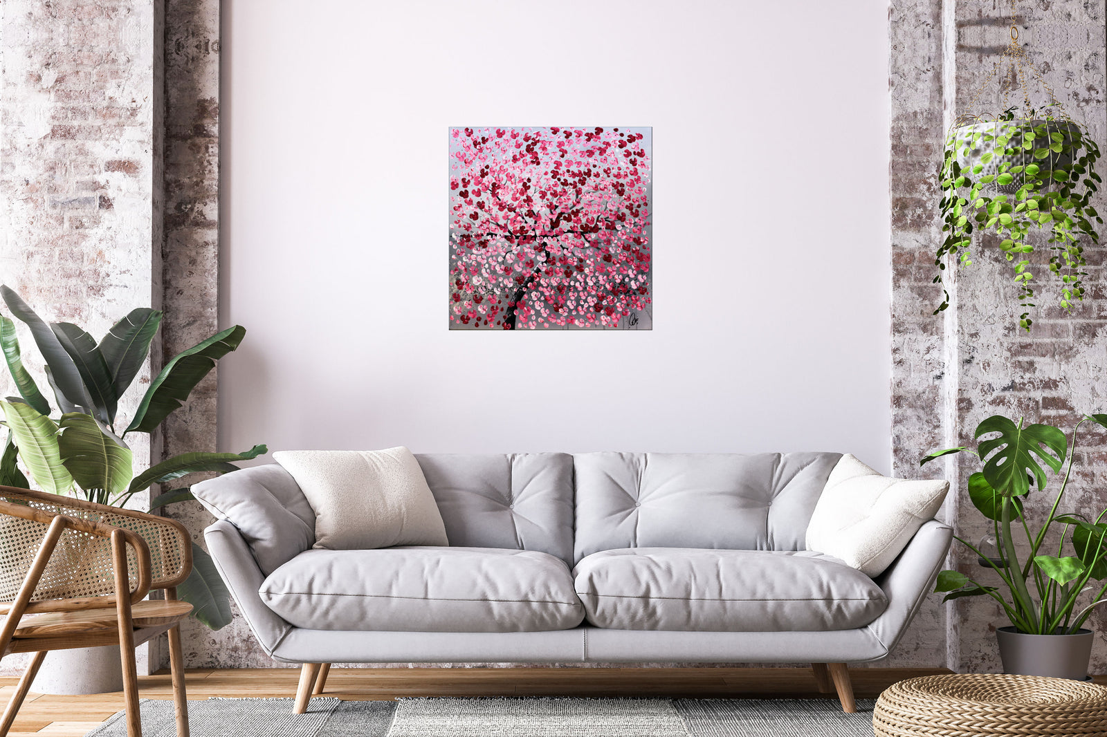 Blooming Dreams – Original Pink Blossom Tree Painting by Edelgard Schroer