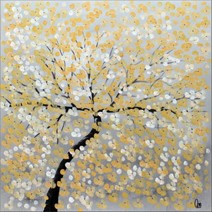 Golden Tree – Original Abstract Tree Painting by Edelgard Schroer