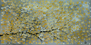 Golden Spring – Original Golden Blossom Painting by Edelgard Schroer