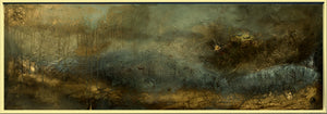 Large Gold and Bronze Textured Abstract Painting – Framed Wall Art | Golden Horizon