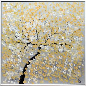 Golden Tree – Original Abstract Tree Painting by Edelgard Schroer