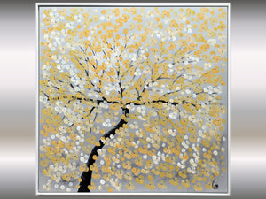 Golden Tree – Original Abstract Tree Painting by Edelgard Schroer