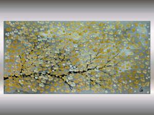 Golden Spring – Original Golden Blossom Painting by Edelgard Schroer