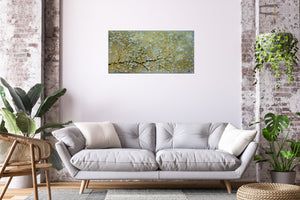 Golden Spring – Original Golden Blossom Painting by Edelgard Schroer