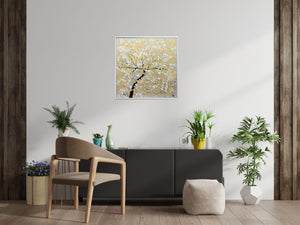 Golden Tree – Original Abstract Tree Painting by Edelgard Schroer