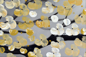 Golden Spring – Original Golden Blossom Painting by Edelgard Schroer