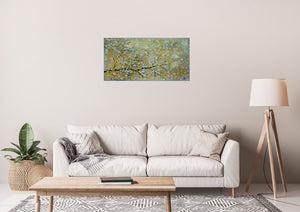 Golden Spring – Original Golden Blossom Painting by Edelgard Schroer