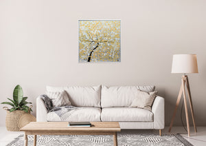 Golden Tree – Original Abstract Tree Painting by Edelgard Schroer