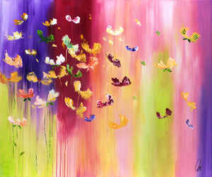 Colourful Spring – Large Original Floral Painting by Edelgard Schroer