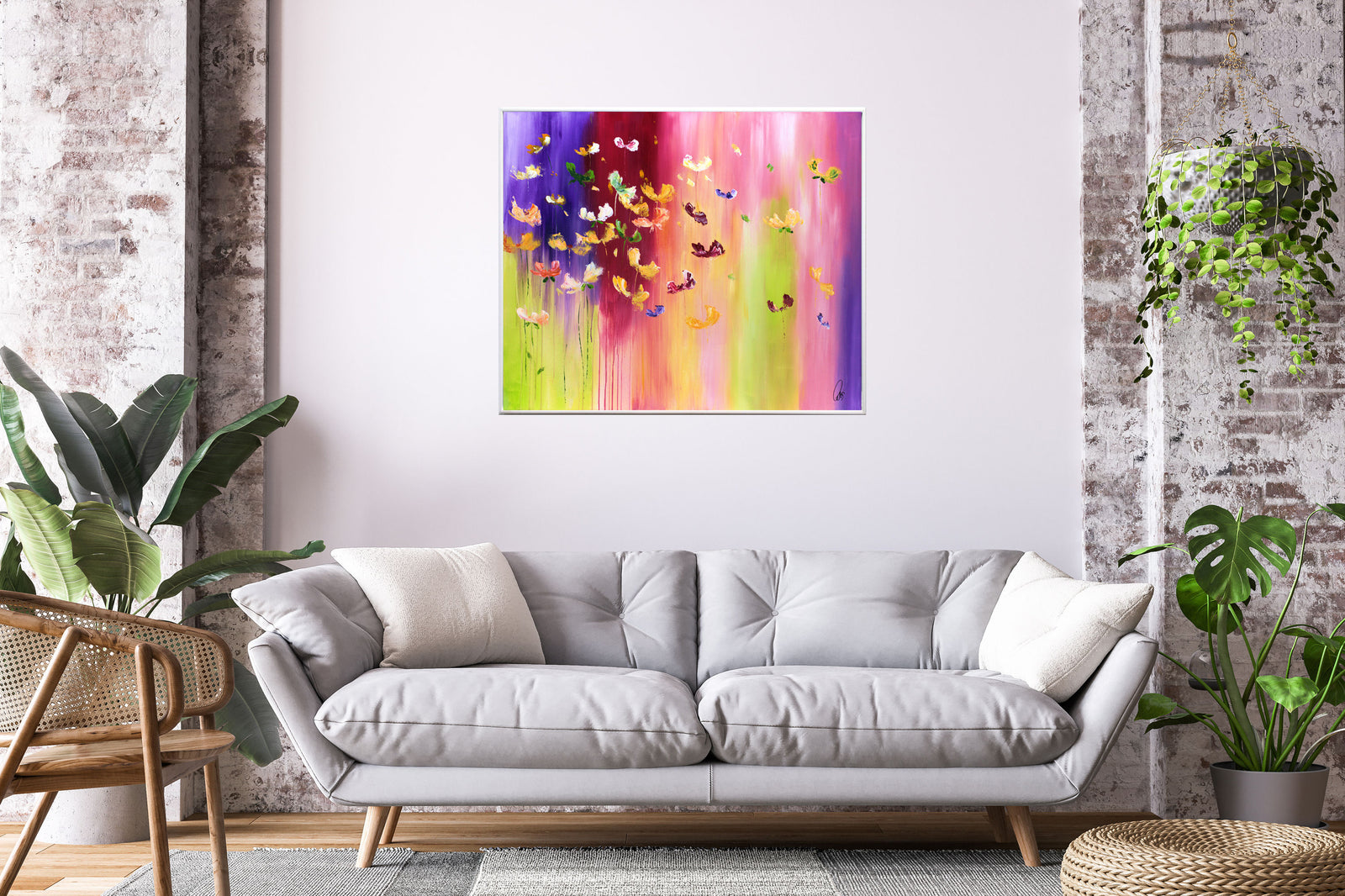 Colourful Spring – Large Original Floral Painting by Edelgard Schroer