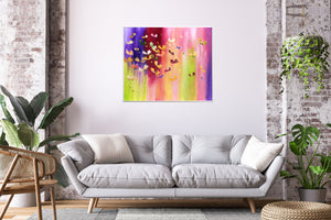 Colourful Spring – Large Original Floral Painting by Edelgard Schroer