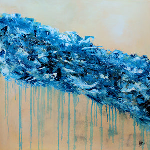 Blue Abstract Painting – Original Textured Contemporary Art | Blue Bloom