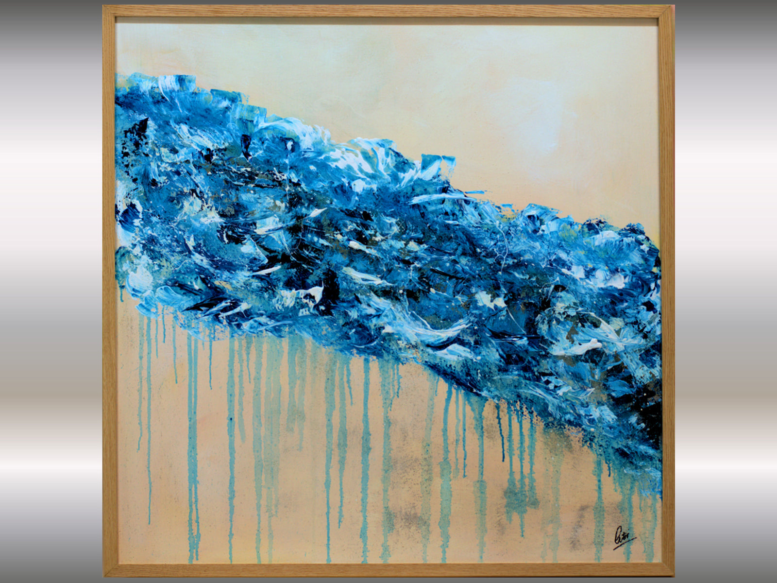 Blue Abstract Painting – Original Textured Contemporary Art | Blue Bloom