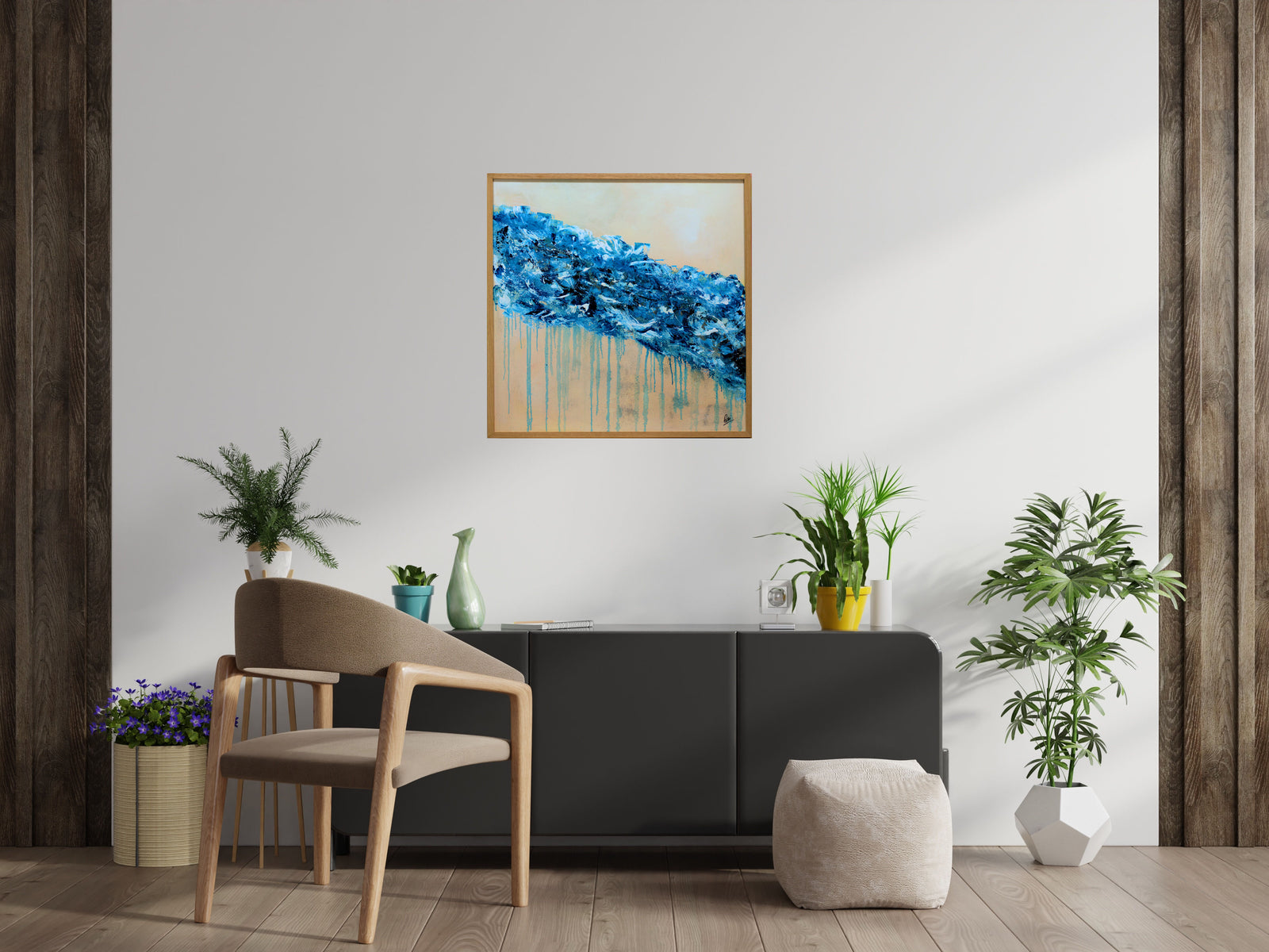 Blue Abstract Painting – Original Textured Contemporary Art | Blue Bloom