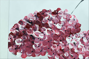 Red Hortensia – Original Pink Hydrangea Floral Painting by Edelgard Schroer