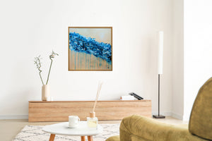 Blue Abstract Painting – Original Textured Contemporary Art | Blue Bloom