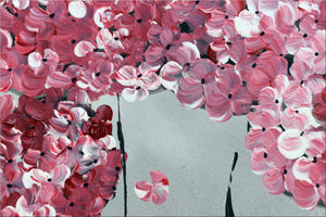 Red Hortensia – Original Pink Hydrangea Floral Painting by Edelgard Schroer