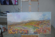Autumn Flowers Original Impressionistic Oil Painting – Oil on Canvas