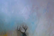 Original Stag Oil Painting Impressionistic Wildlife Art