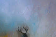 Original Stag Oil Painting Impressionistic Wildlife Art
