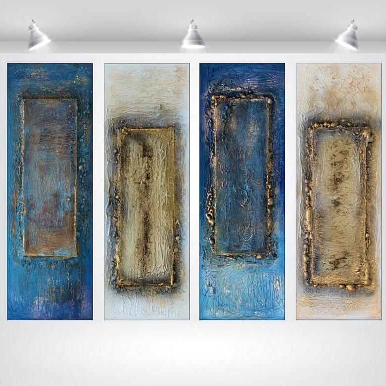 Gilded Thresholds – Original Acrylic Painting by Edelgard Schroer
