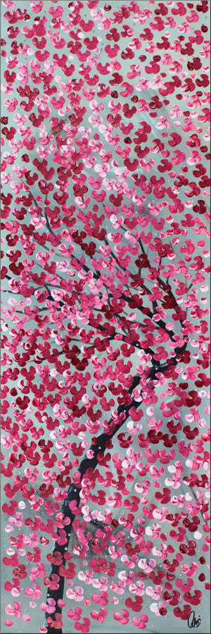 Flaming Blossoms – Original Cherry Blossom Painting by Edelgard Schroer