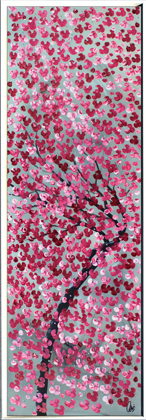 Flaming Blossoms – Original Cherry Blossom Painting by Edelgard Schroer