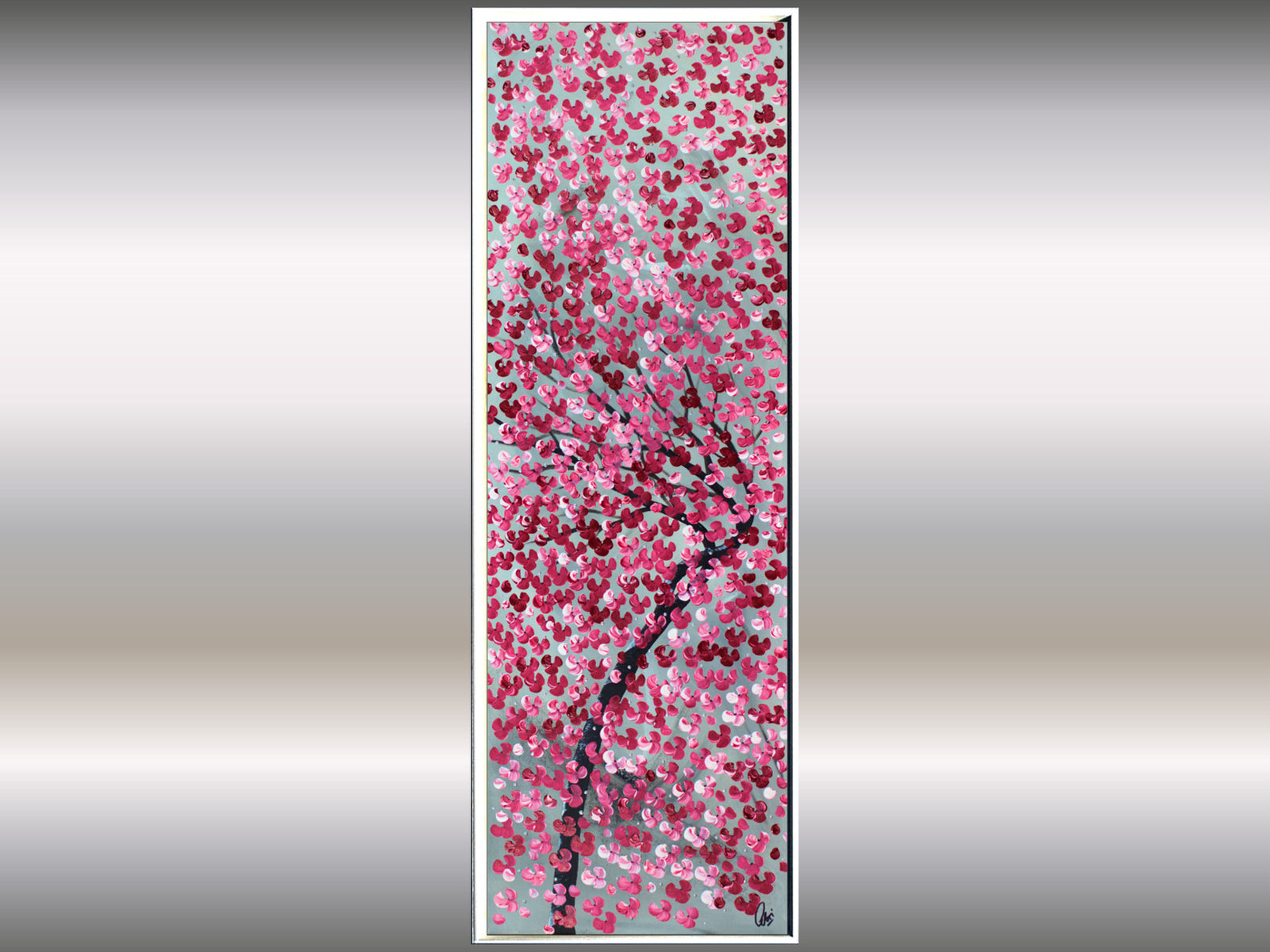 Flaming Blossoms – Original Cherry Blossom Painting by Edelgard Schroer